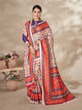 Aayaa Designer Winter Collection Printed Saree With Shawl - Multi Color | Grocsy
