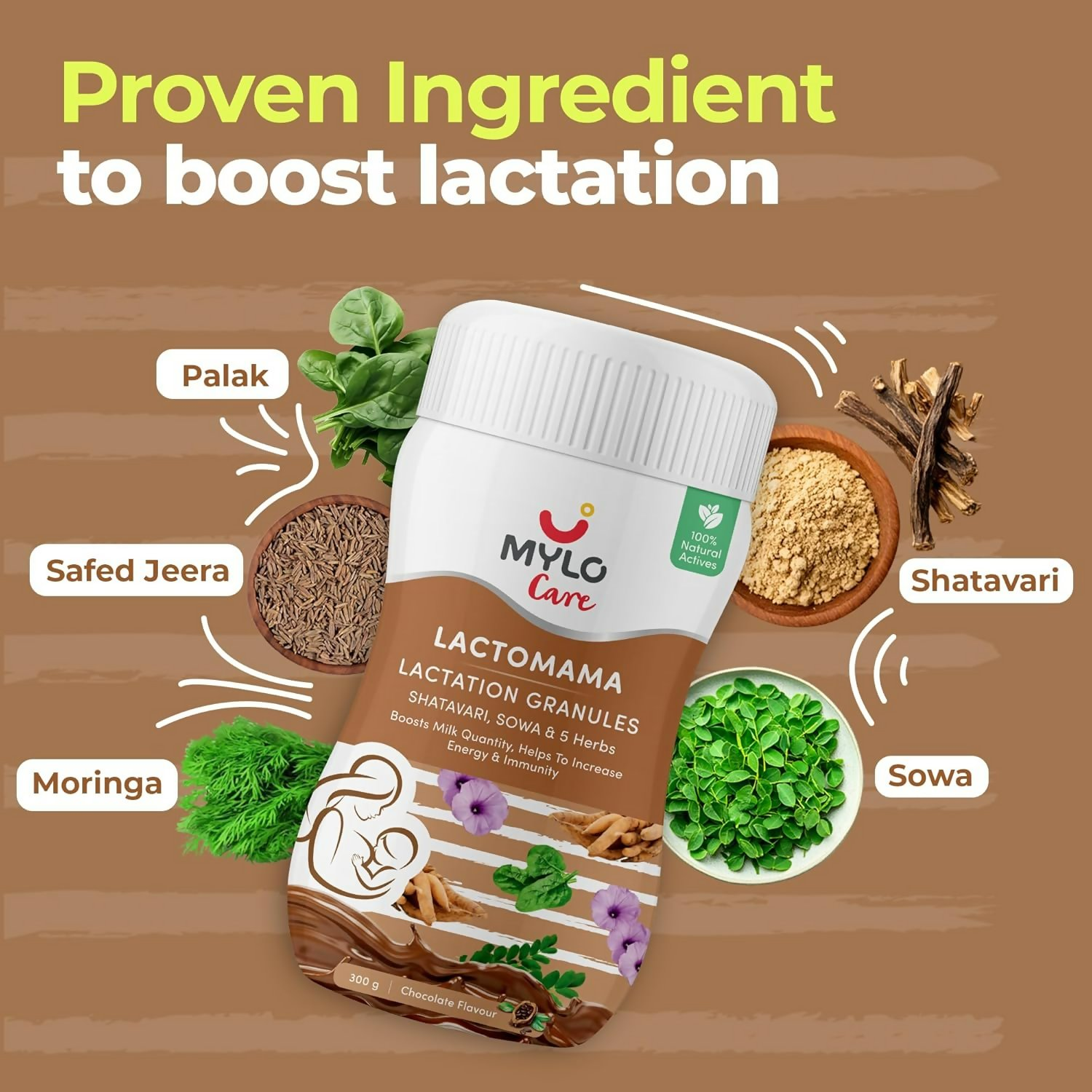Mylo Care Lactomama Granules – Lactation Supplement For Breastfeeding With Shatavari To Increase Breast Milk (Chocolate Flavour | Grocsy