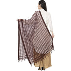 A R Silk Cotton Square Regular Dupatta Coffee Color Dupatta or Chunni | Grocsy