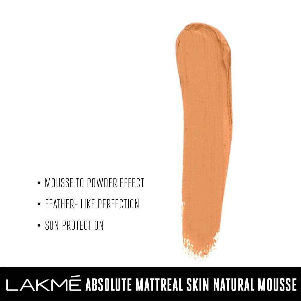 Lakme Absolute Mattreal Skin Natural Mousse - Golden Sand | Grocsy