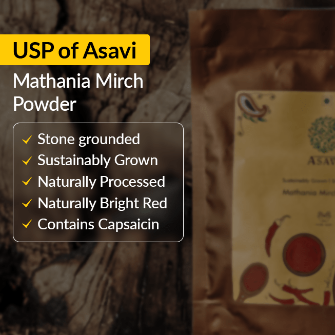 Asavi Stone Grounded Mathania Chilli Powder | Grocsy