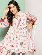 Ahalyaa Women's Traditional Wear Co-ods - Peach | Grocsy