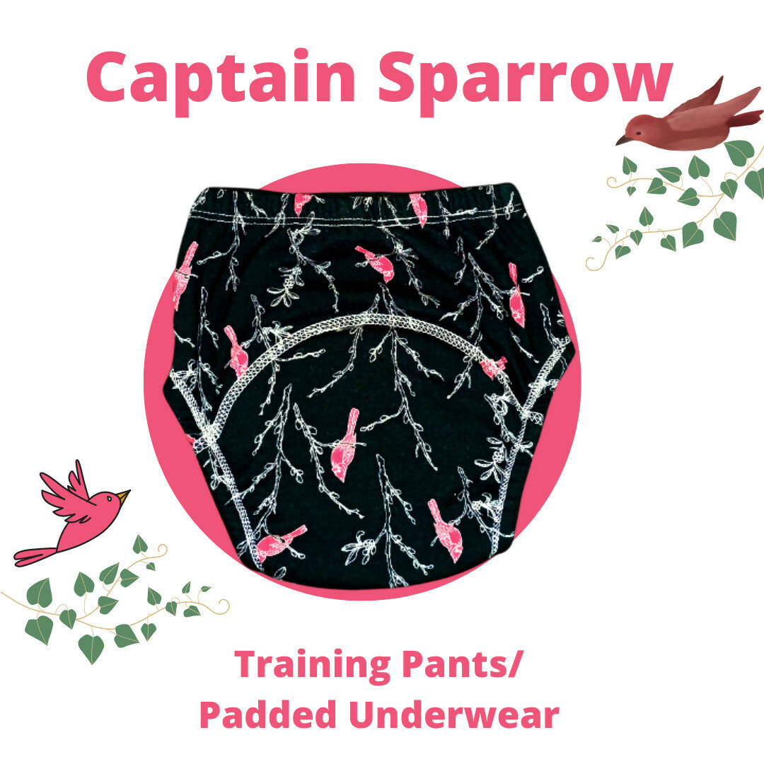 Kindermum Cotton Padded Pull Up Training Pants/ Padded Underwear For Kids Rugby Sparrow-Set of 2 Pcs | Grocsy