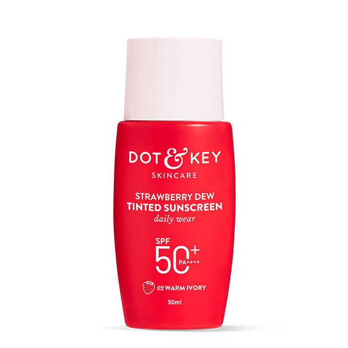 Dot & Key Strawberry Dew Tinted Sunscreen SPF 50+ PA++++ - 02 Warm Ivory | Grocsy