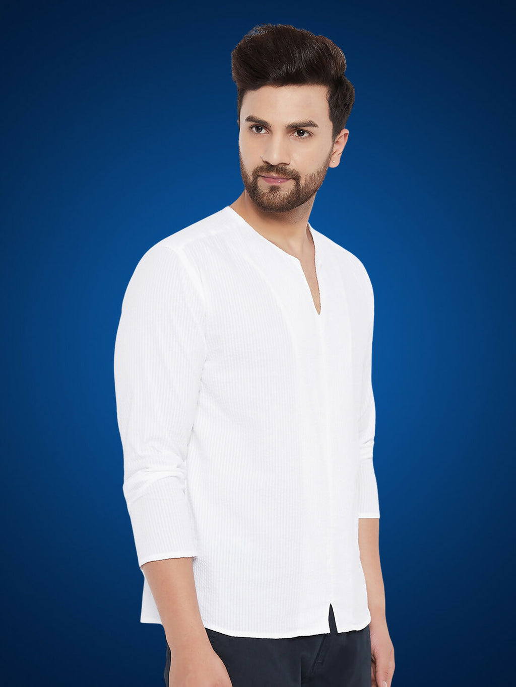 Even Apparels Men's Pure Cotton White Kurta | Grocsy