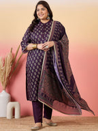 Sztori Women Floral Printed Regular Kurta with Trousers & With Dupatta | Grocsy