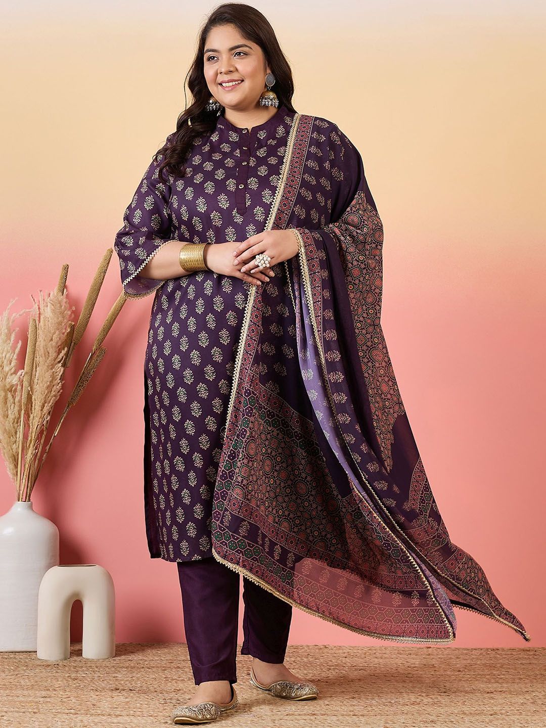 Sztori Women Floral Printed Regular Kurta with Trousers & With Dupatta | Grocsy