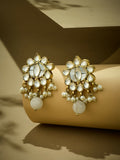 Nuyug 22K Gold-Plated Elegant MOP Studded Ethnic Pearl Drop Stud Earrings | Grocsy