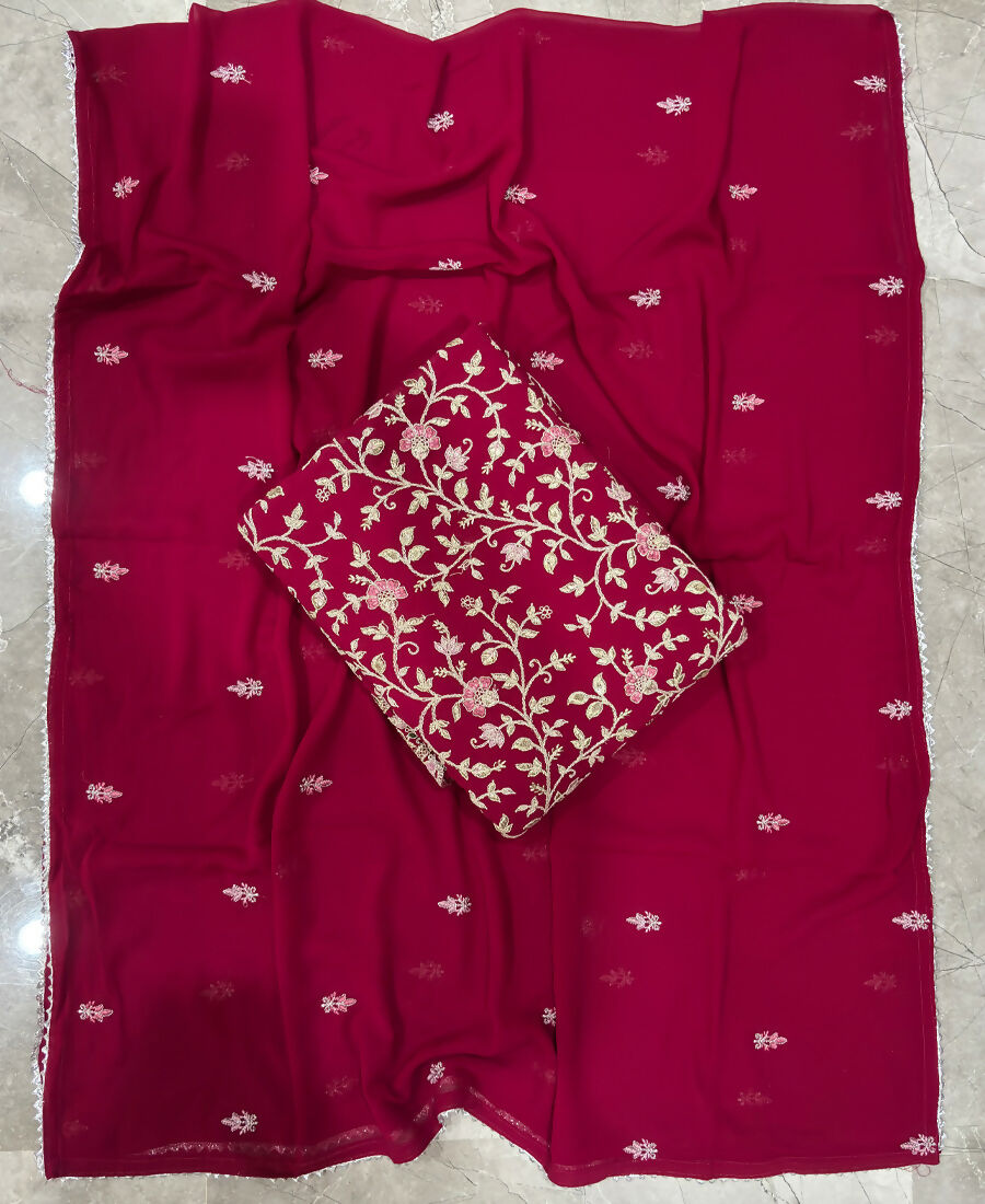 KC Rani Pink Straight Suit For Women Georgette Fabric | Grocsy