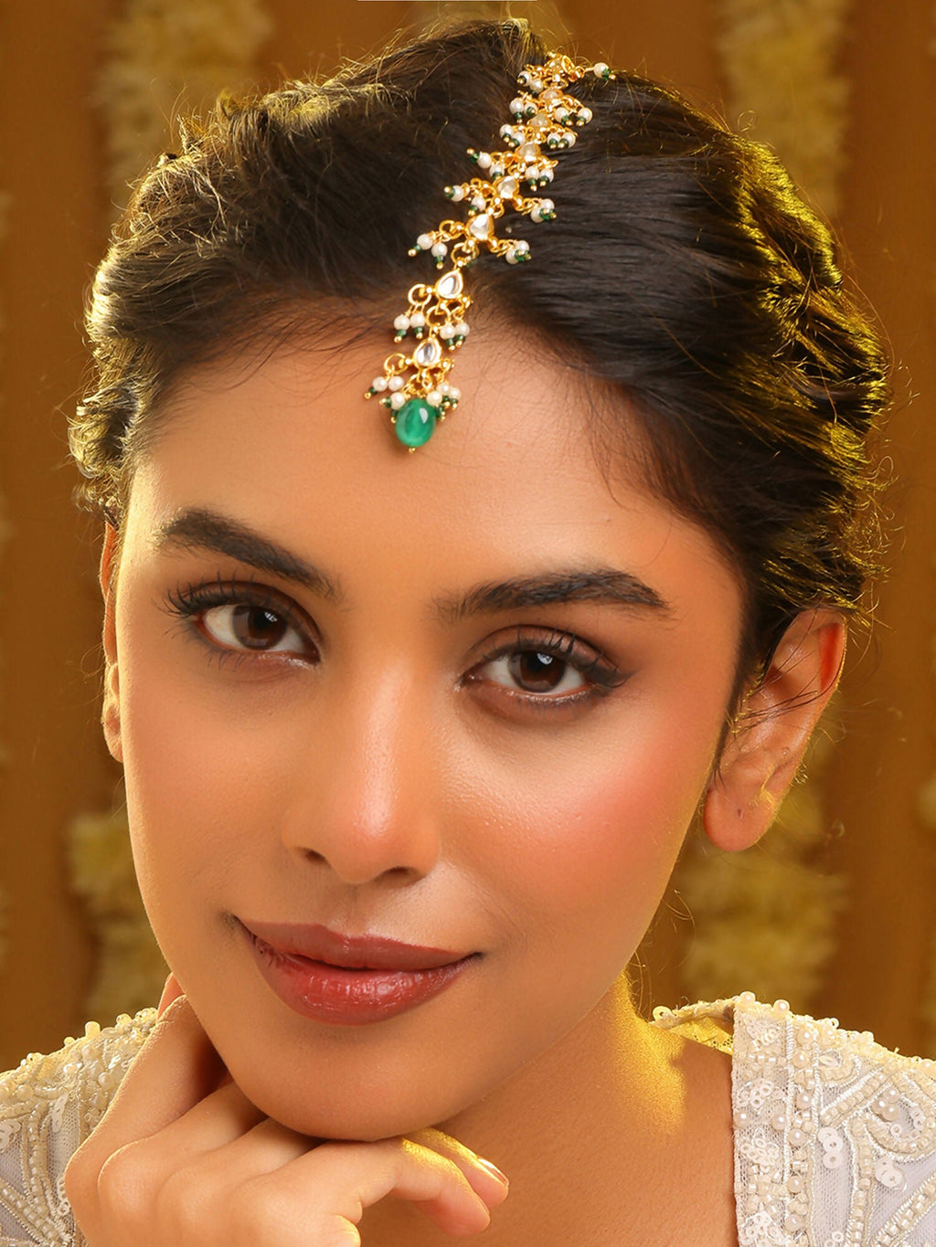 Ruby Raang Moti Noor Maang Tikka | Grocsy