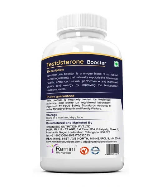 Ramini Bio Nutrition Testosterone Booster Veg Capsules | Grocsy