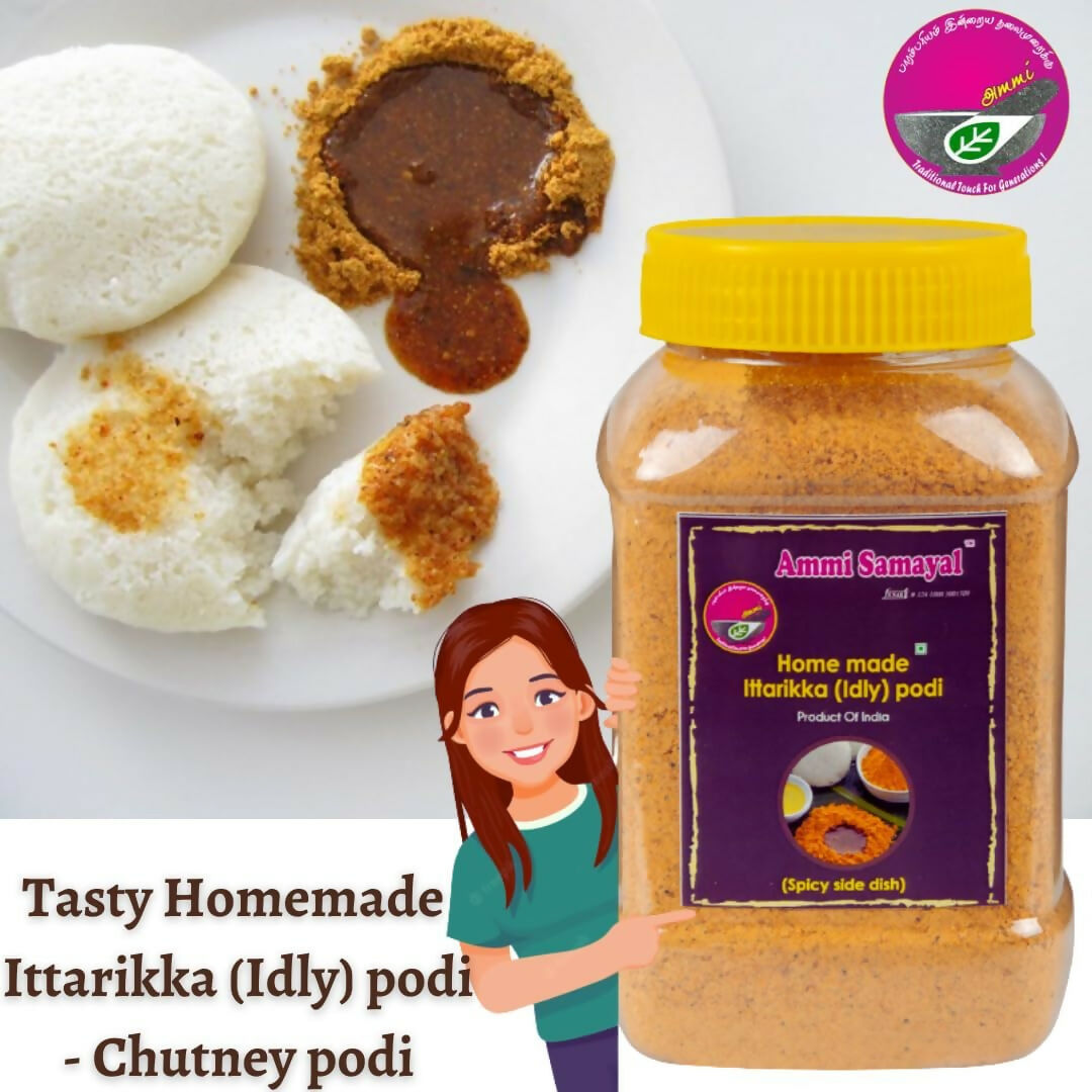 Ammi Samayal Homemade Idli Podi and Cold Pressed Sesame Oil Combo | Grocsy