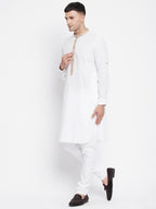 Even Apparels Beige Color Pure Cotton Men's Kurta With Band Collar | Grocsy