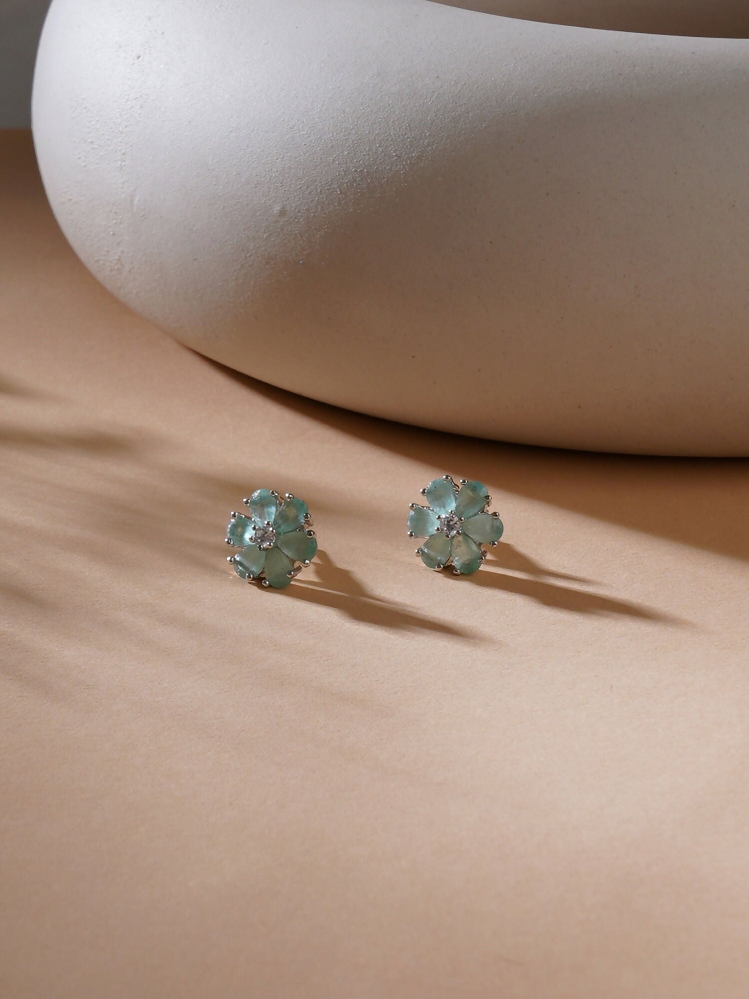 stone stud (mint green ) - Ruby Raang | Grocsy