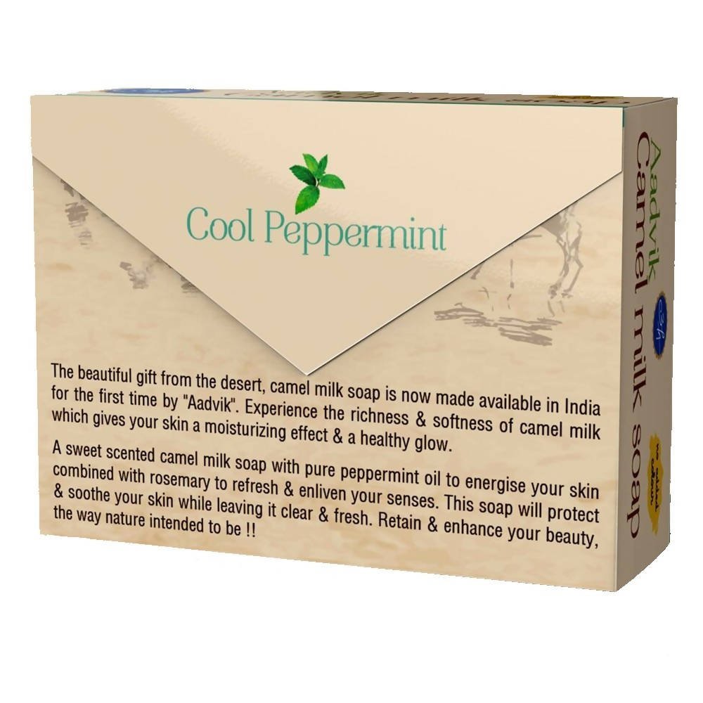 Aadvik Camel Milk Soap - Peppermint & Rosemary Essential Oil | Grocsy