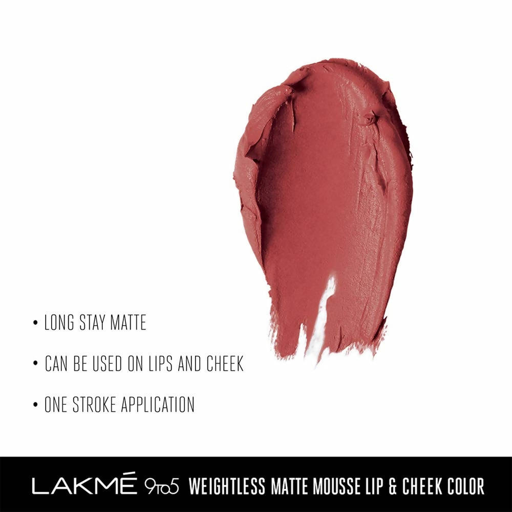 Lakme 9 To 5 Weightless Matte Mouse Lip & Cheek Color - Nude Cushion | Grocsy