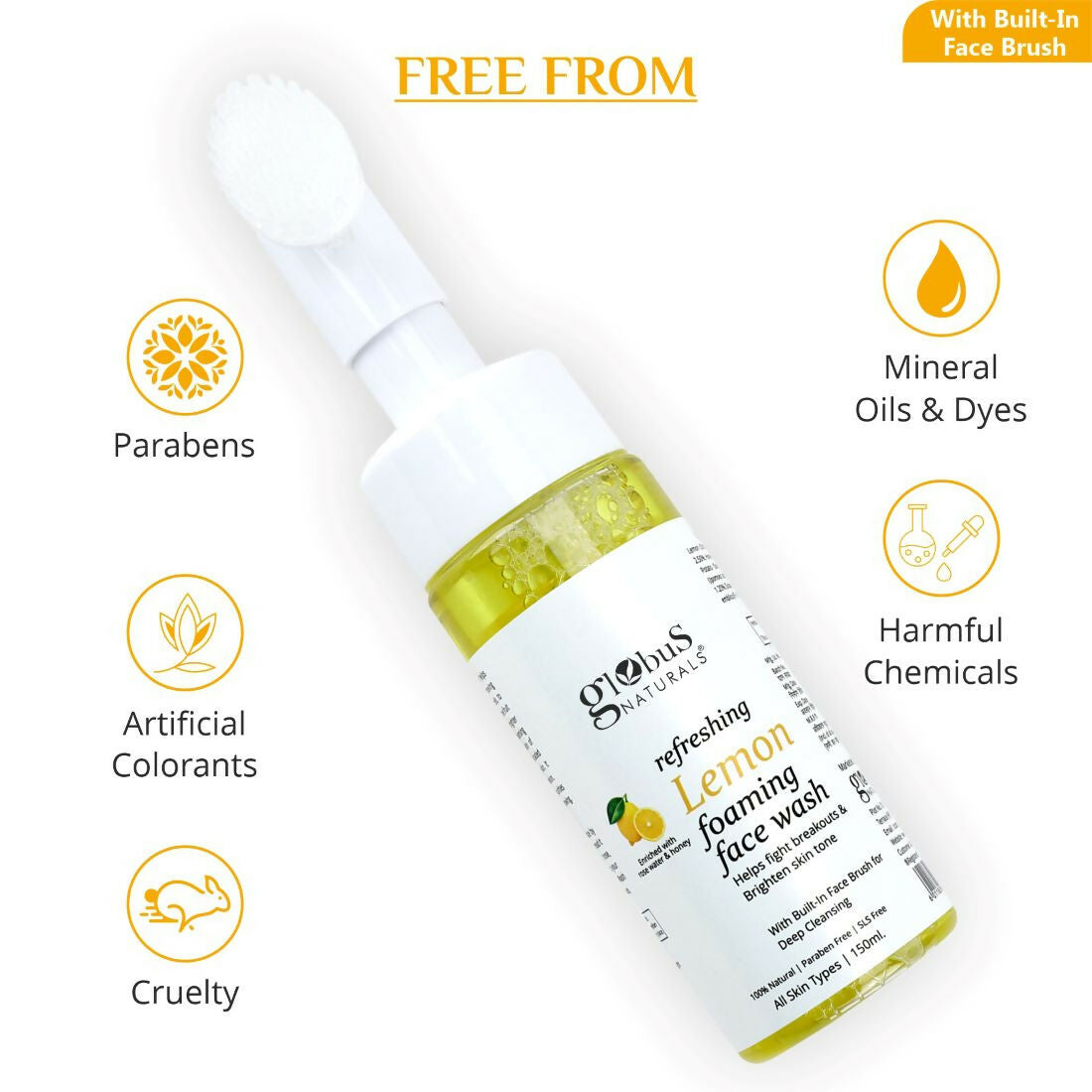 Globus Naturals Brush Lemon Face wash | Grocsy