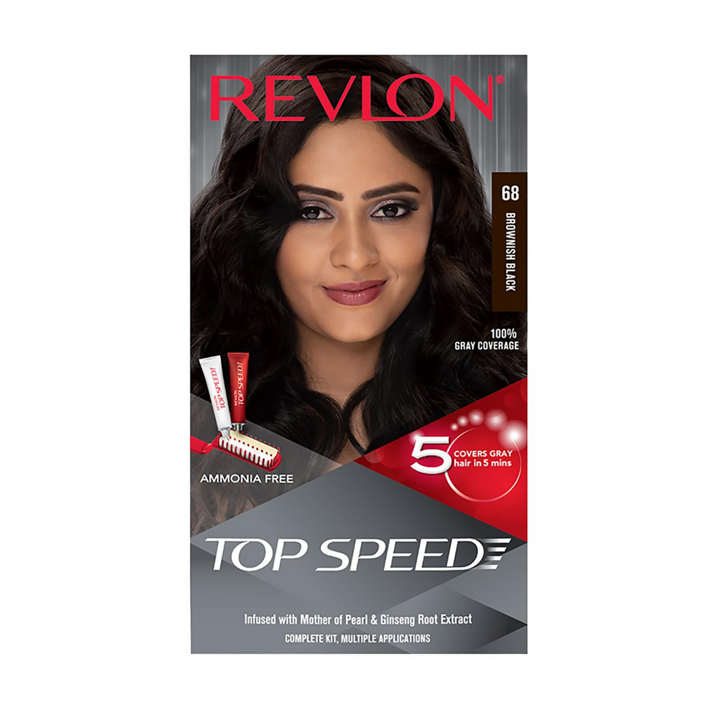 Revlon Top Speed Hair color Women - Brownish Black 68 | Grocsy