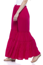 Mominos Fashion Reyon Cotton Magenta Palazzo | Grocsy