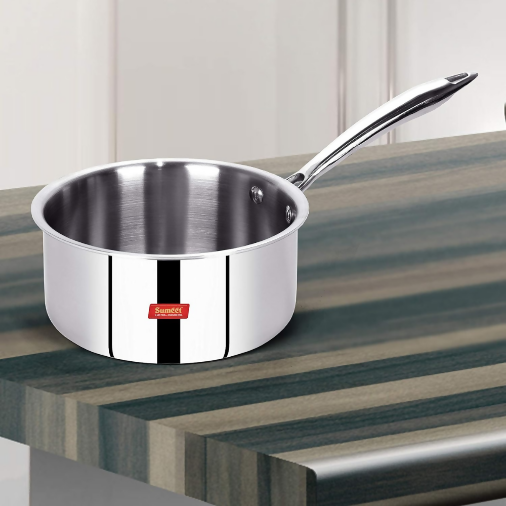Sumeet Cook Smart Triply Steel-Aluminium-Steel - 3 Layers Sauce Pan | Grocsy