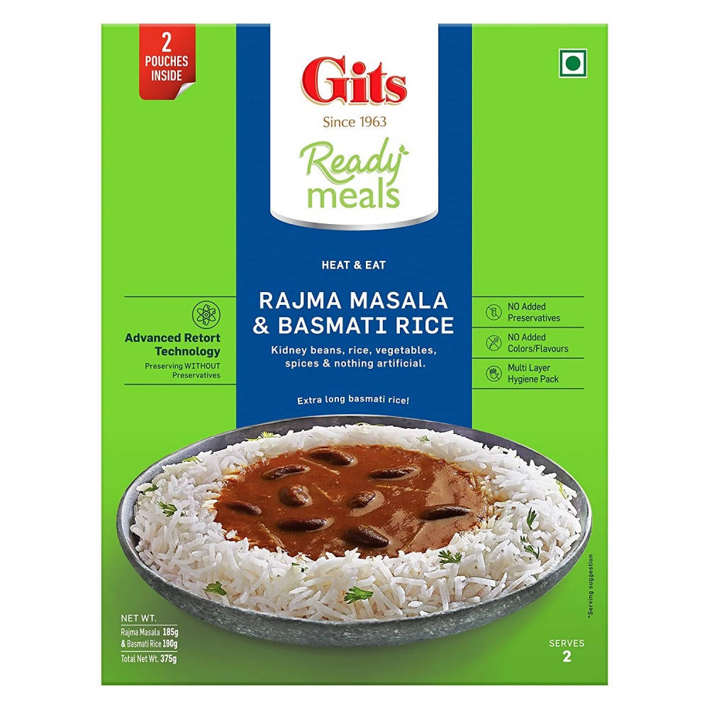 Gits Ready Meals Heat & Eat Rajma Masala & Basmati Rice | Grocsy