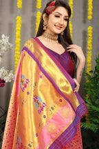 Jyoti Fashion Women's Baby Pink Banarasi Silk Zari Woven Saree with Blouse | Grocsy