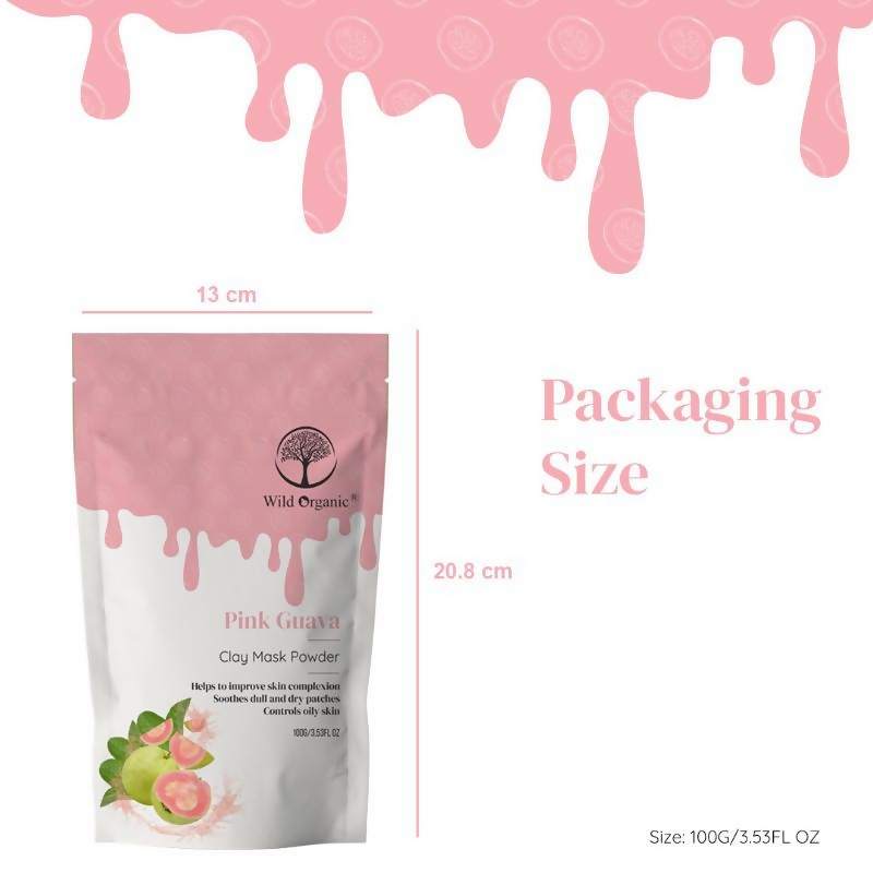Wild Organic Pink Guvava Clay Mask Powder | Grocsy