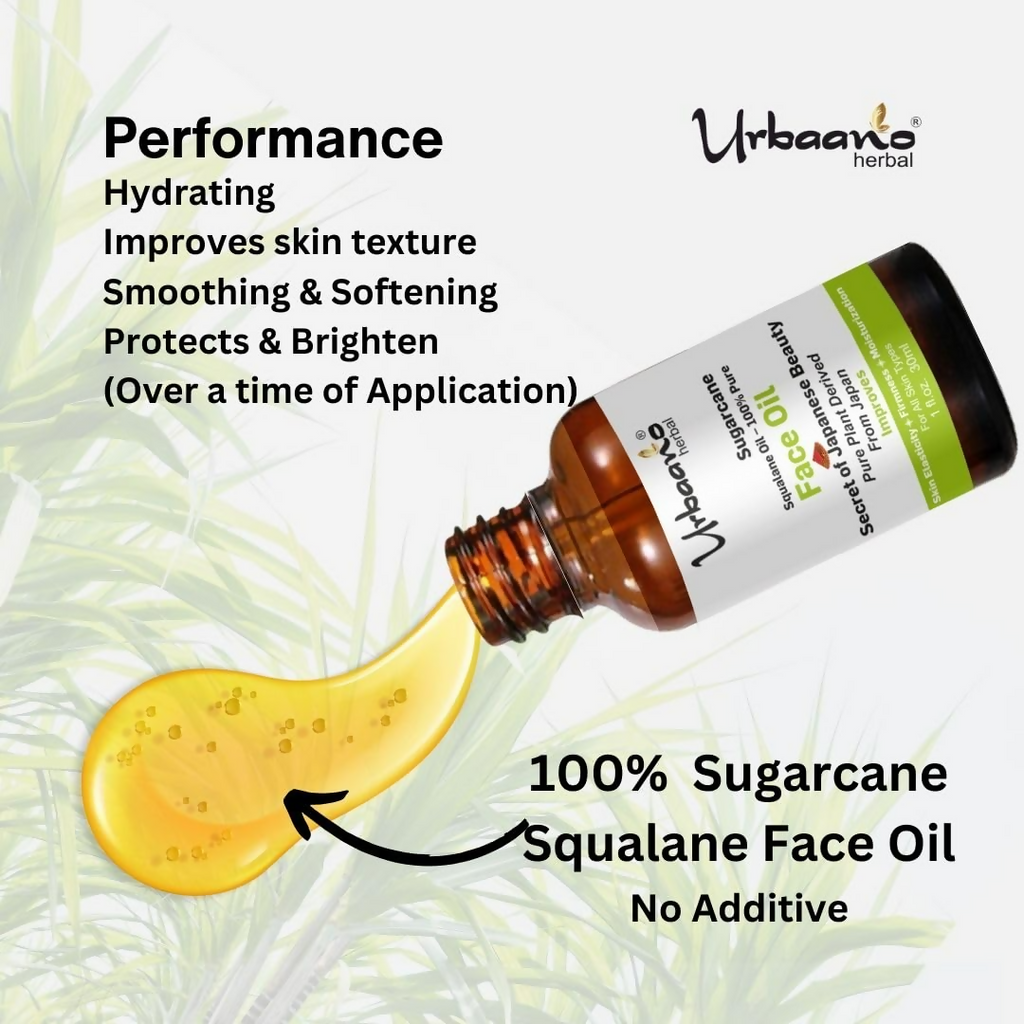Urbaano Herbal Sugarcane Squalane Face Oil Serum | Grocsy