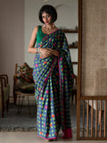 Suta Multi Color Checked Pure Cotton Saree | Grocsy