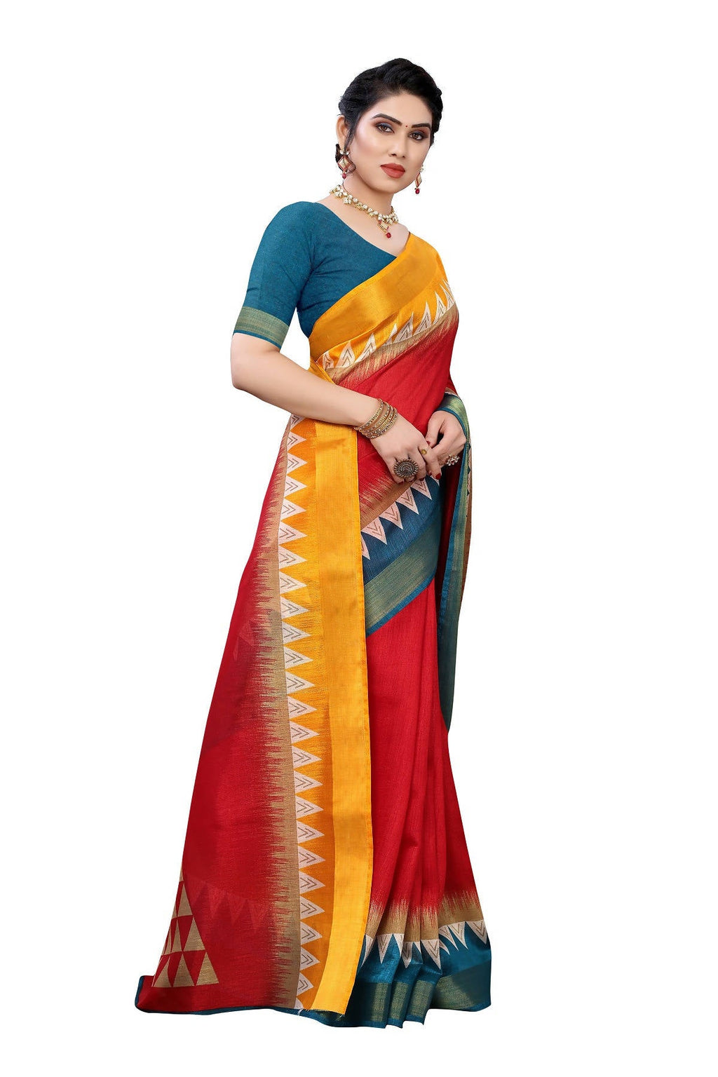 Vamika Maroon Linen Jari Border Saree Online At Low Price | Grocsy