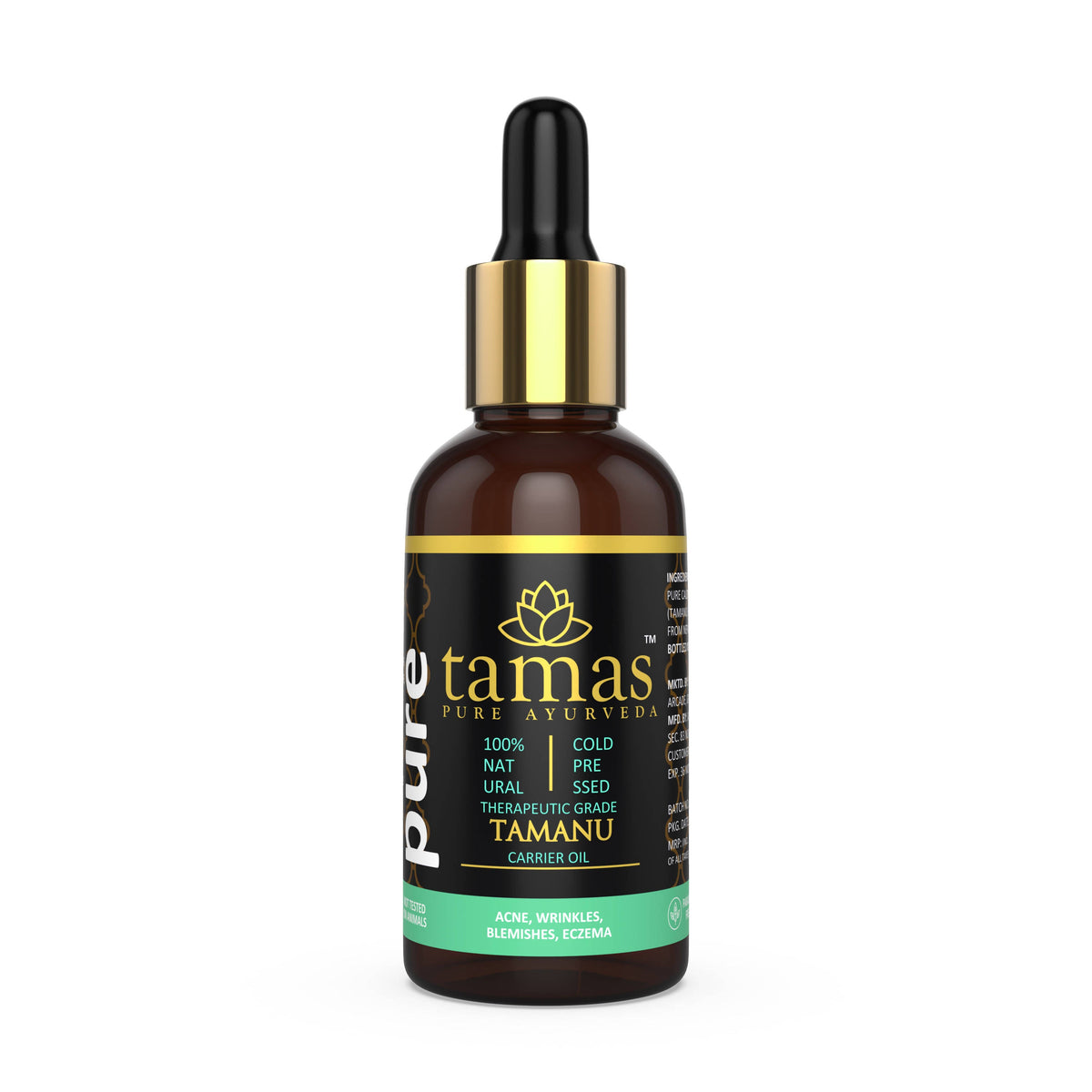 Tamas Pure Ayurveda 100% Natural Tamanu Cold-Pressed Carrier Oil | Grocsy