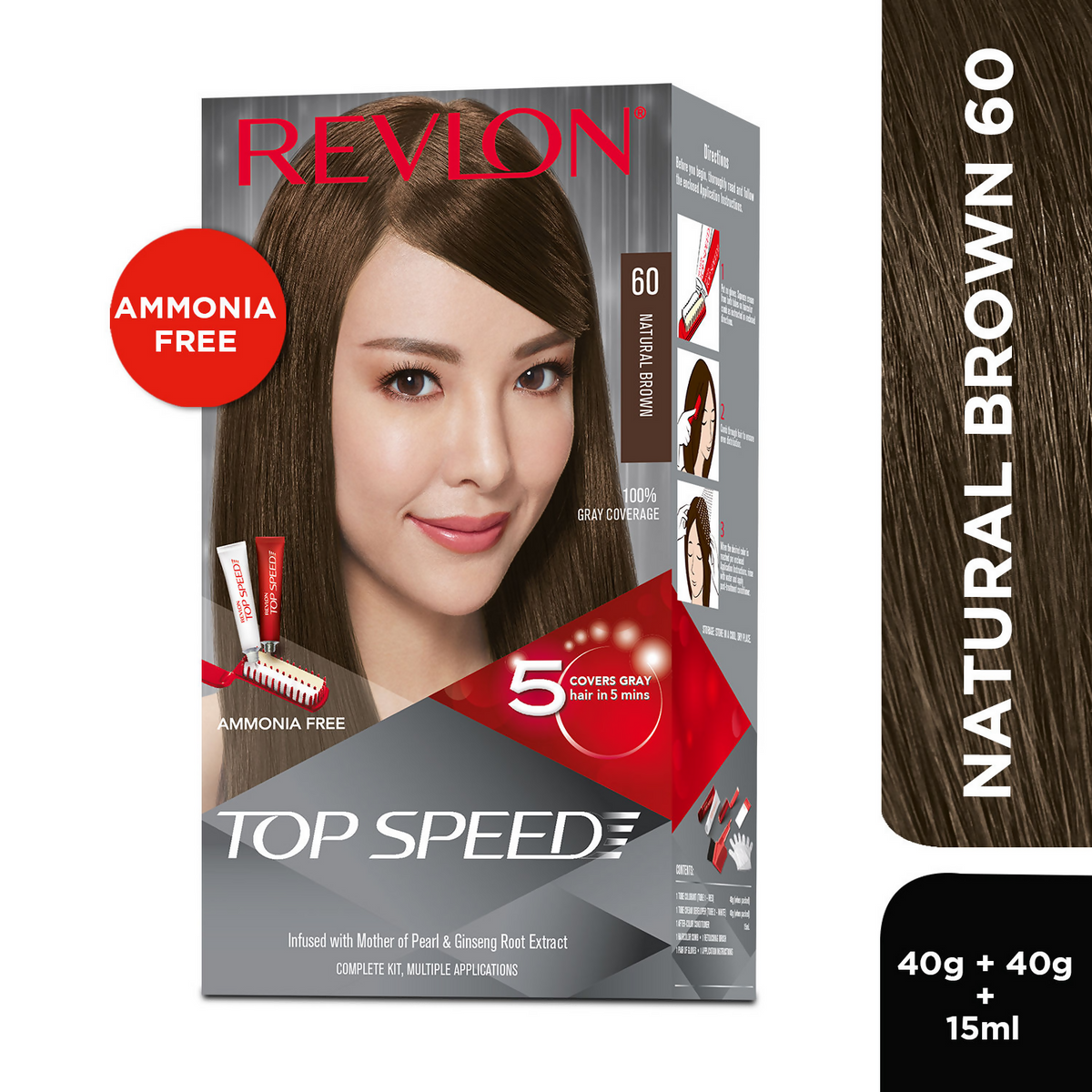 Revlon Top Speed Hair color Women - Natural Brown 60 | Grocsy