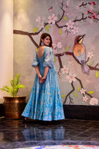 Casual Designer Sky Cotton Silk Gown - Anbazaar | Grocsy