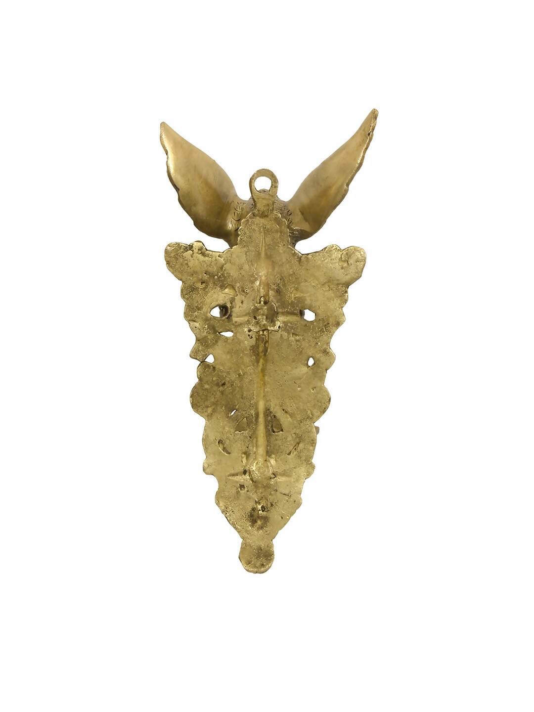 eCraftIndia Gold-Toned Handcrafted Bird Wall Hanging with Diya for 5 wicks | Grocsy