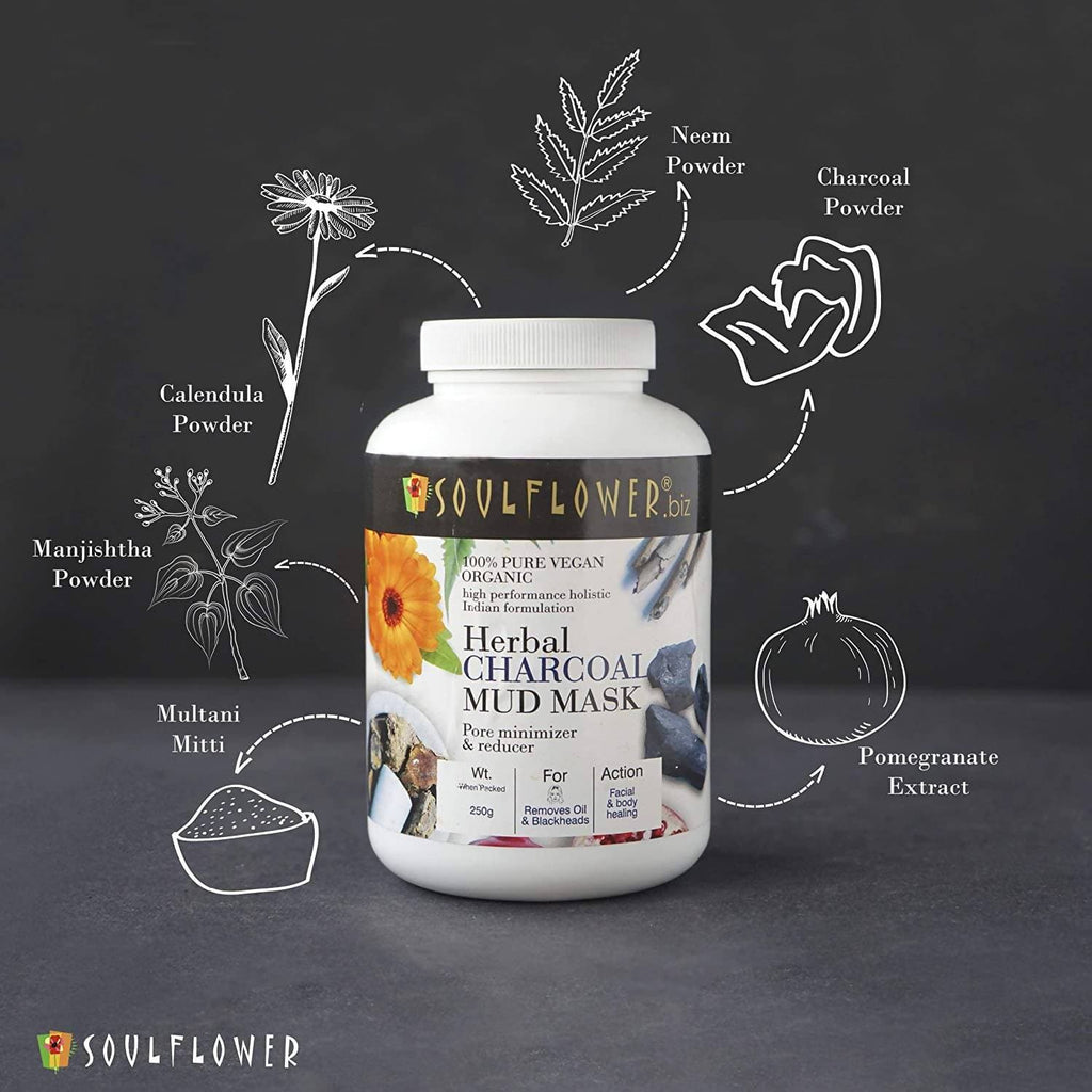 Soulflower Herbal Charcoal Mud Mask | Grocsy