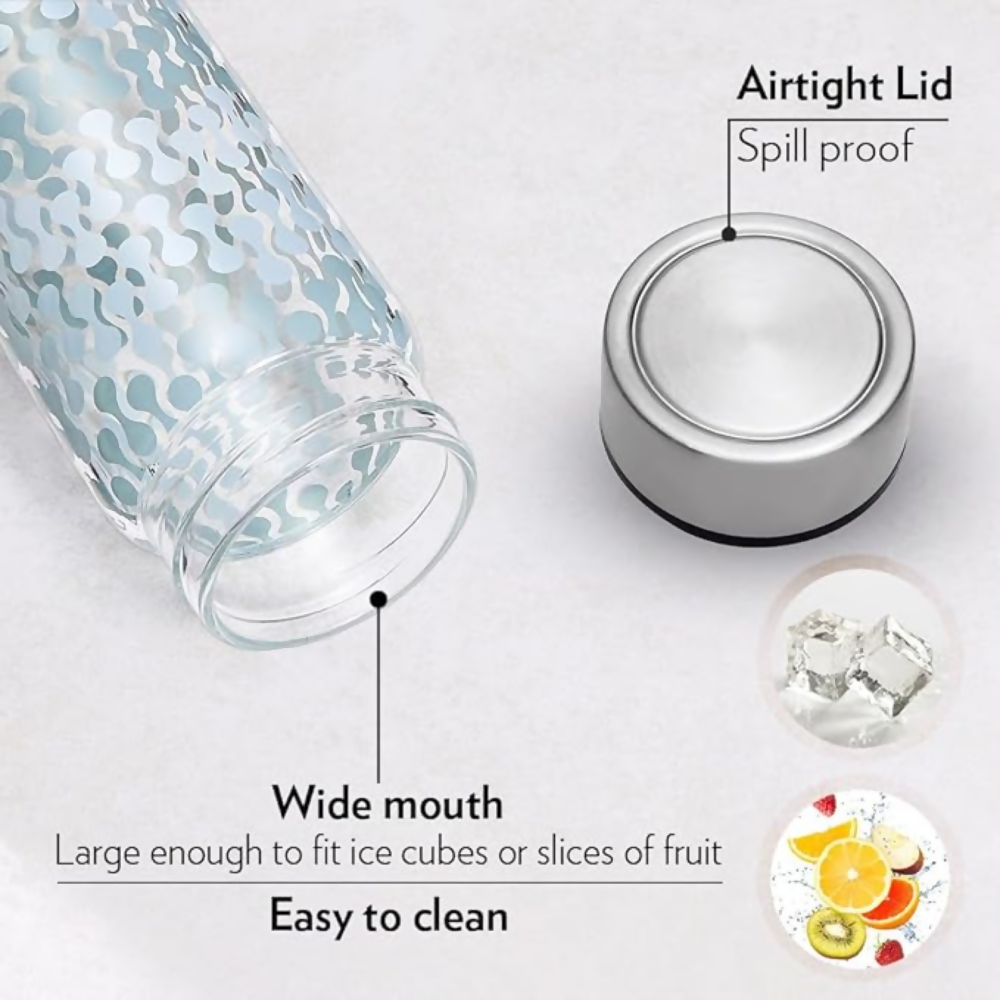 Borosil Artisan Series Wide Mouth Glass Bottle with Metal Lid - Vista | Grocsy