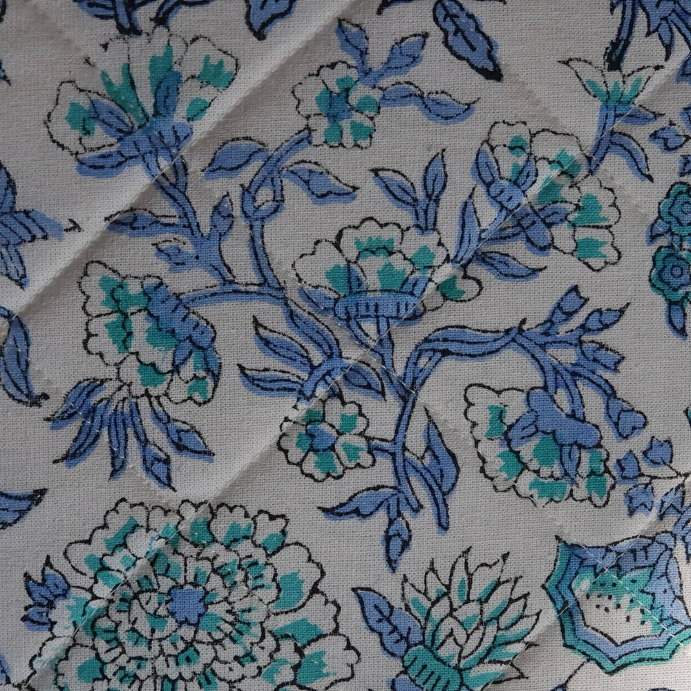 The Decor Nook Peony Floral Print Cushion Cover in Soothing Blue And Green Colour | Grocsy