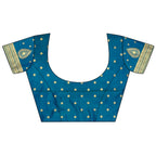 Joban Fashion Blue Motifs Zari Weaving Soft Silk Banarasi Saree | Grocsy