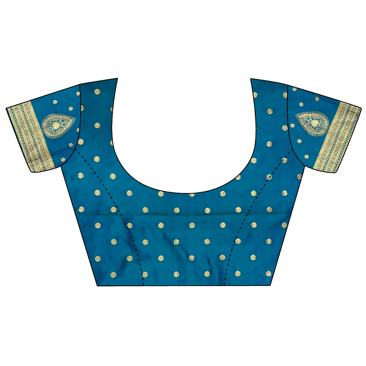 Joban Fashion Blue Motifs Zari Weaving Soft Silk Banarasi Saree | Grocsy