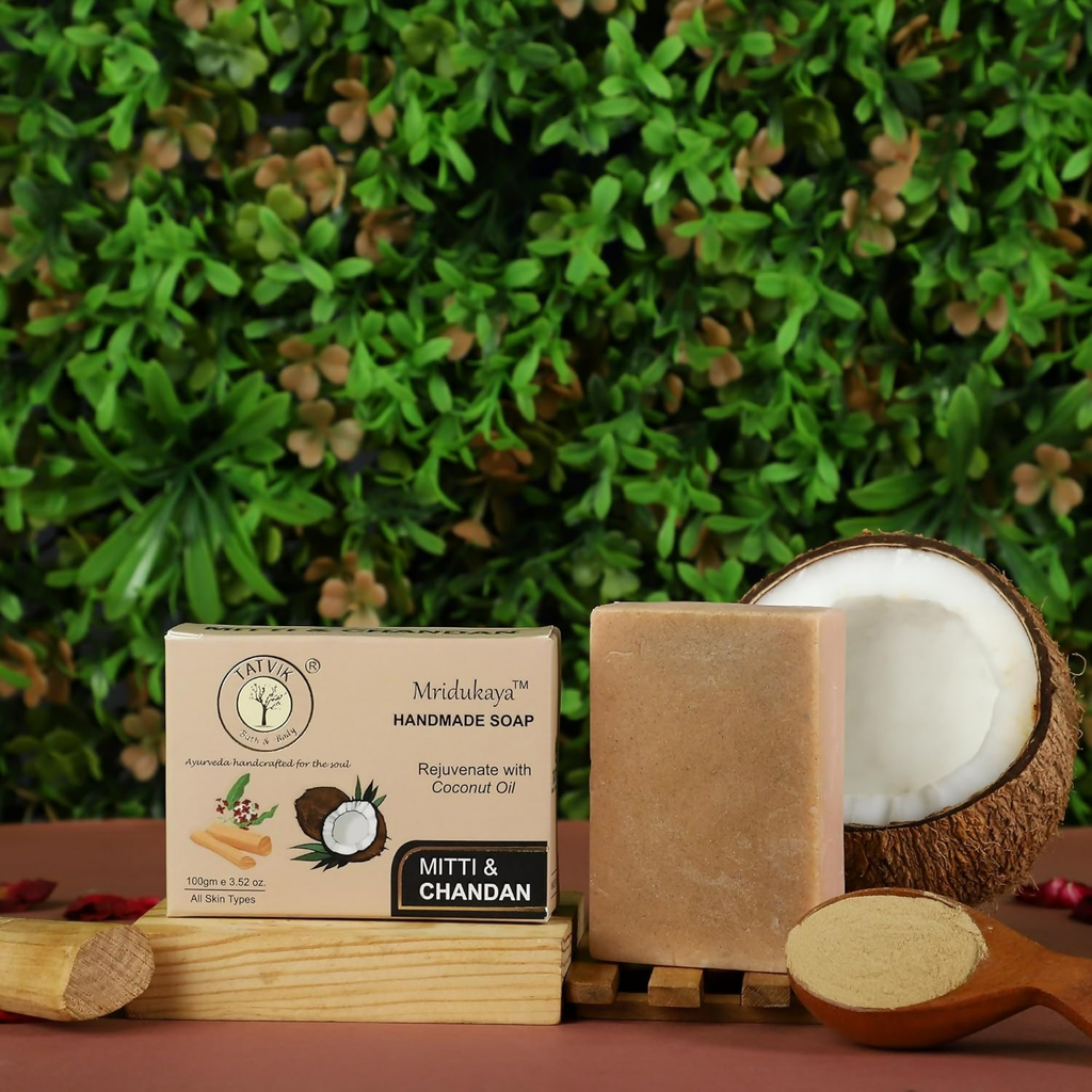 Tatvik Ayurveda Mridukaya Hand Made Soap (Mitti & Chandan) | Grocsy