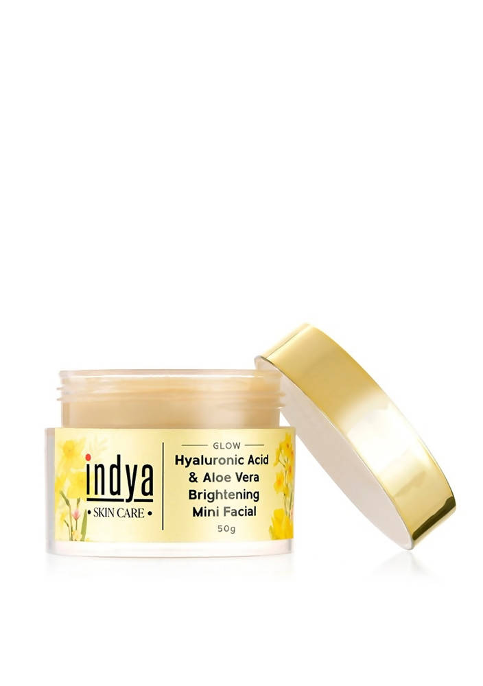 Indya Hyaluronic Acid & Aloe Vera Brightening Mini Facial | Grocsy