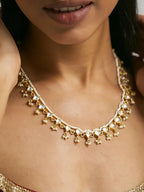 Nuyug 22K Gold-Plated Pearl Drops Matha Patti cum Necklace | Grocsy