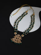 Gold-Toned Green Brass Gold-Polished Necklace - Ruby Raang | Grocsy