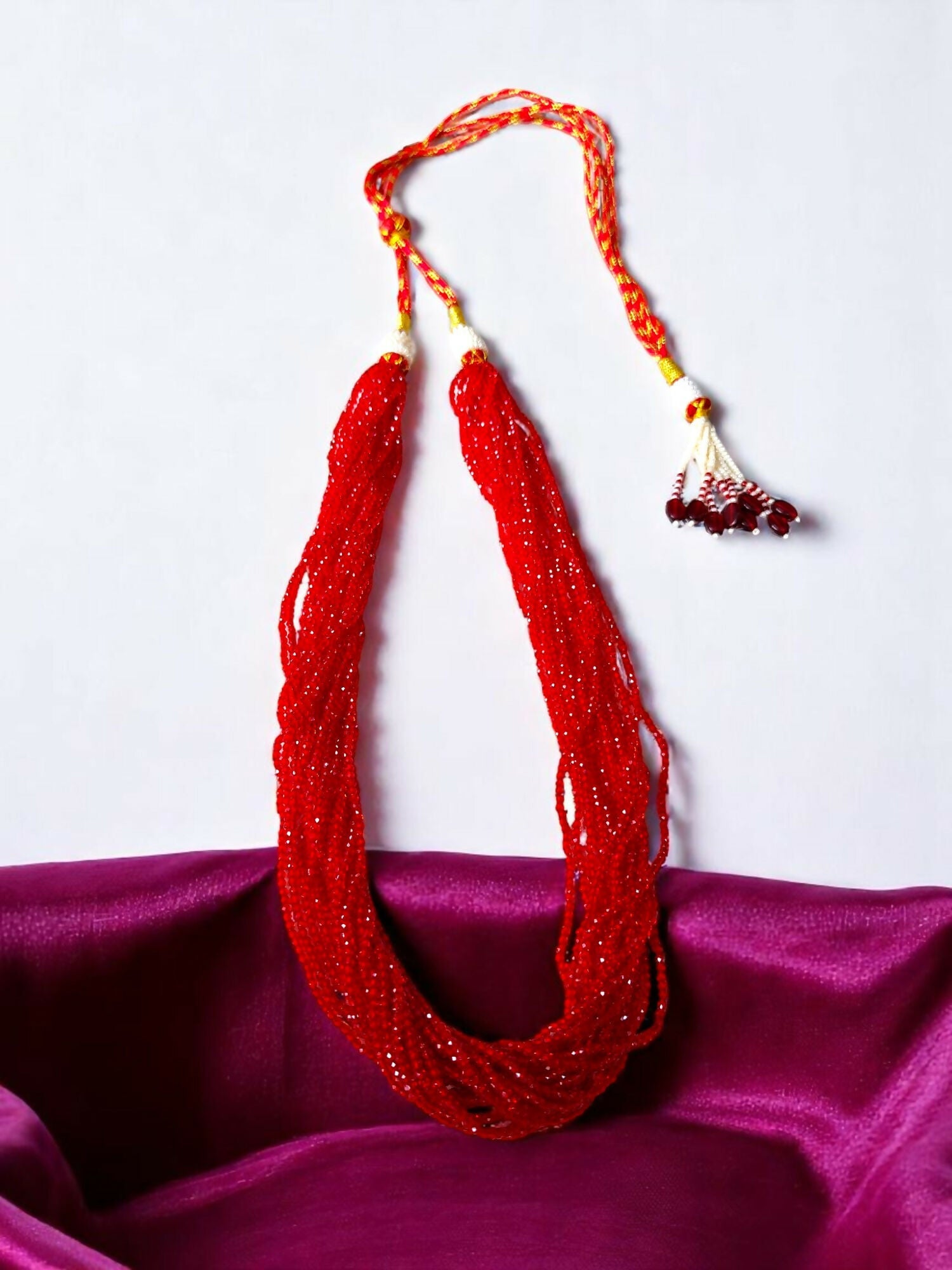 Inhanns Crystal Beads Luxe Edition – Multi-Layered Necklace - Red | Grocsy