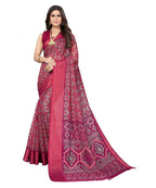 Vamika Cotton Pink Jari Border Bollywood Style Saree (VASU PINK) | Grocsy