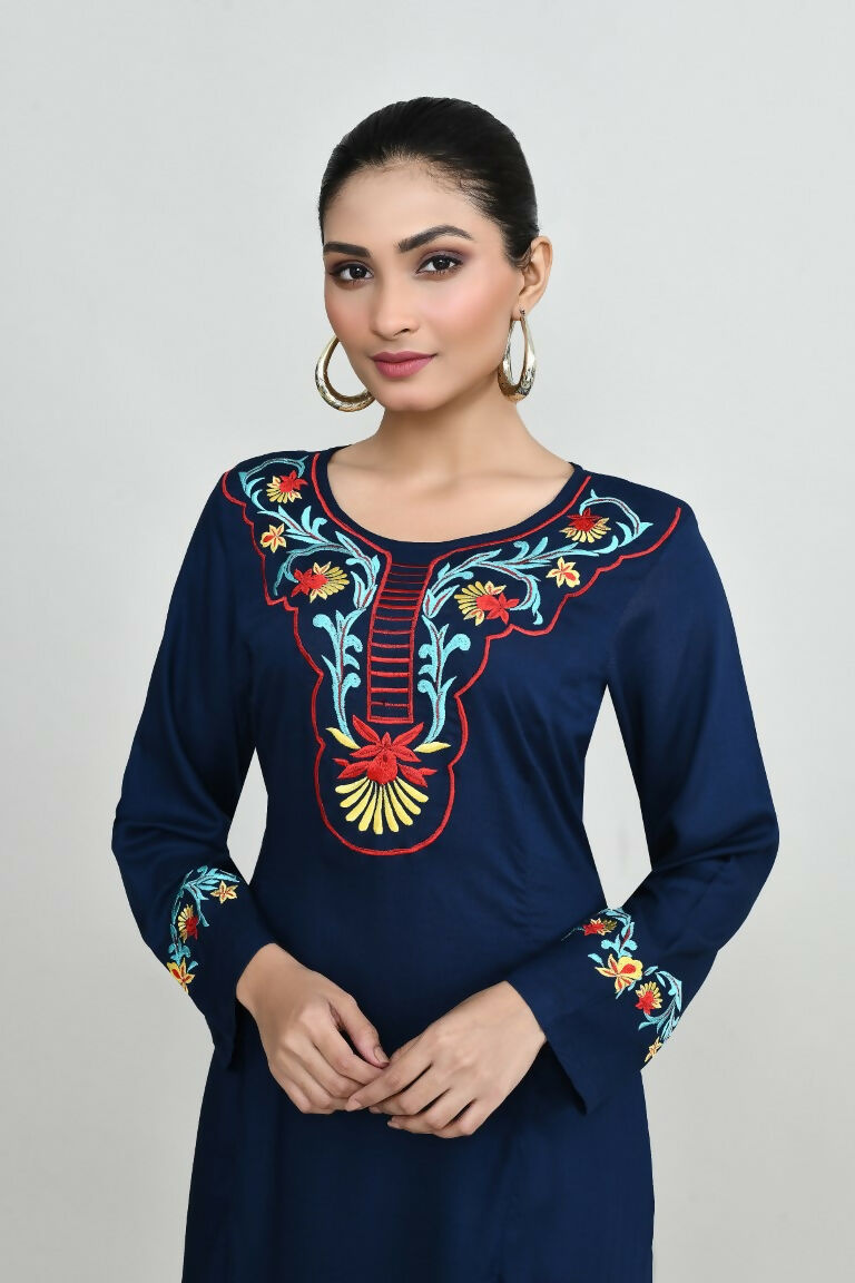 Joban Fashion Blue Rayon Tunic | Grocsy