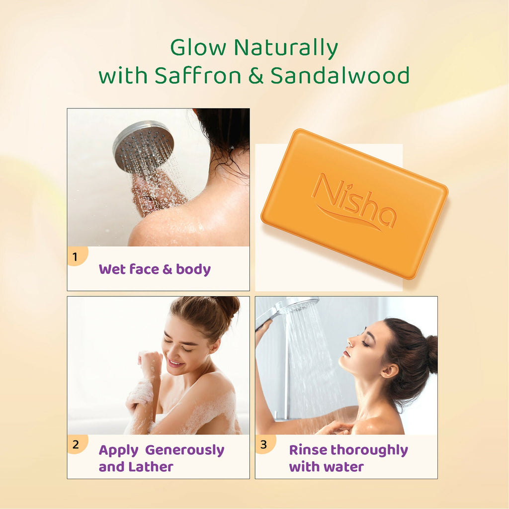 Nisha Soaps for Bath -Saffron & Sandal | Grocsy