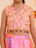 Joban Fashion Girl's Peach Color Lehenga Choli | Grocsy