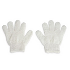 BUNGALOW BEAUTY Exfoliating Bath Gloves - White | Grocsy