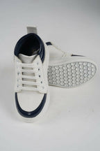 Tiny Bugs For Boys & Girls Mid Top Sneakers - White & Blue | Grocsy